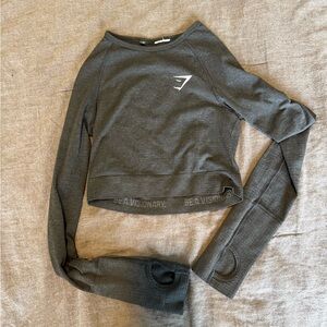 Dark gray Gymshark Long Sleeve Crop Top